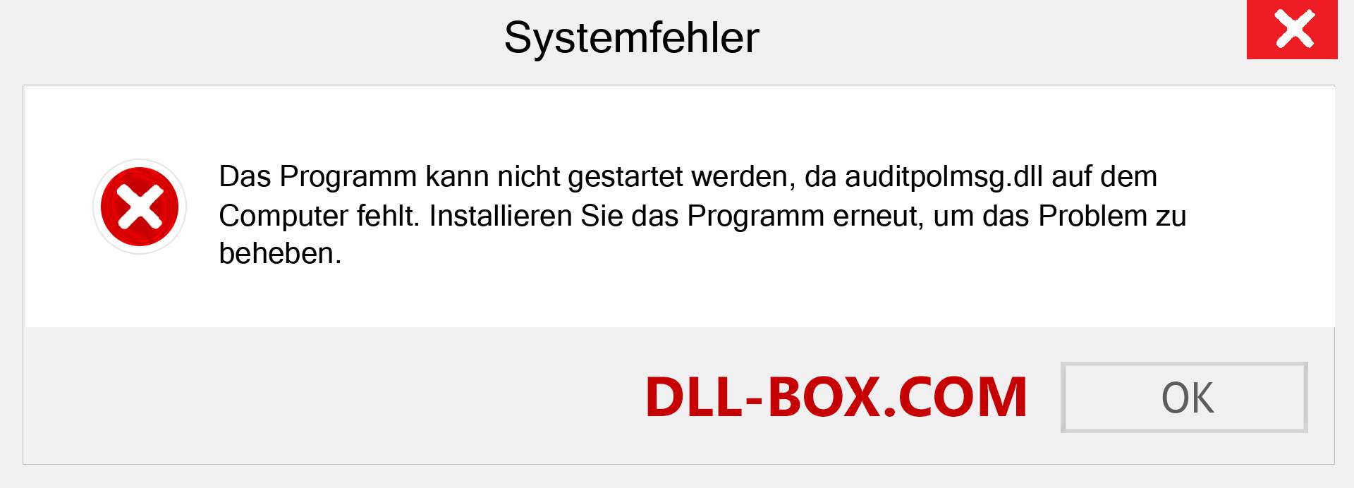 auditpolmsg.dll-Datei fehlt?. Download für Windows 7, 8, 10 - Fix auditpolmsg dll Missing Error unter Windows, Fotos, Bildern