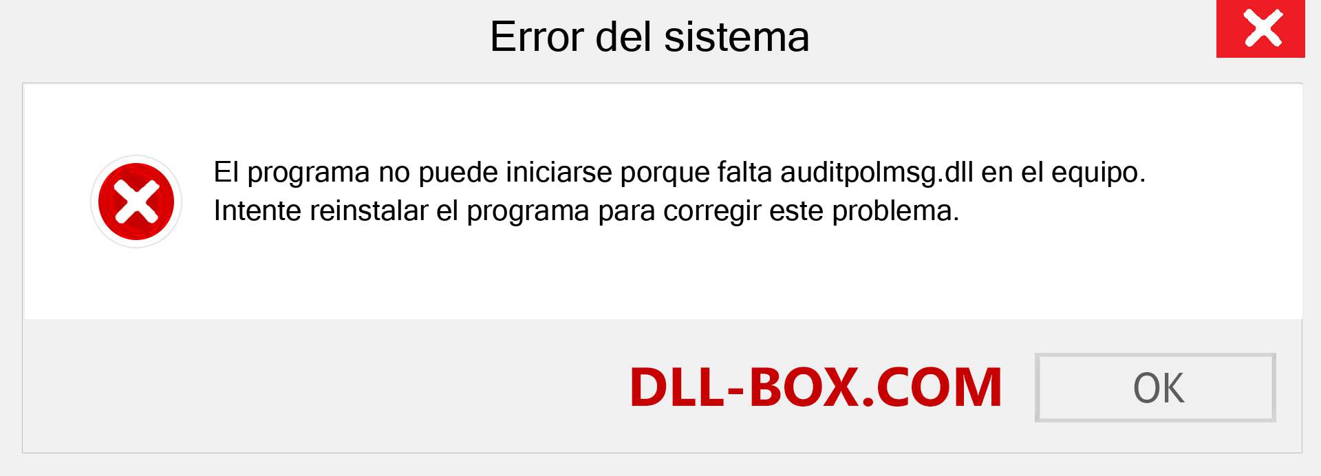 ¿Falta el archivo auditpolmsg.dll ?. Descargar para Windows 7, 8, 10 - Corregir auditpolmsg dll Missing Error en Windows, fotos, imágenes